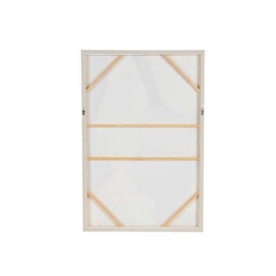 48" x 32" Brown Wooden Geometric Abstract Overlapping Circle Decorative Wall Art with Cream Accents